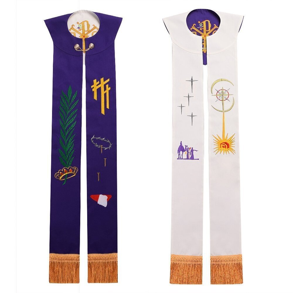 3752 Church Stole priest Chasuble Vestments Reversible Embroidery Stole
